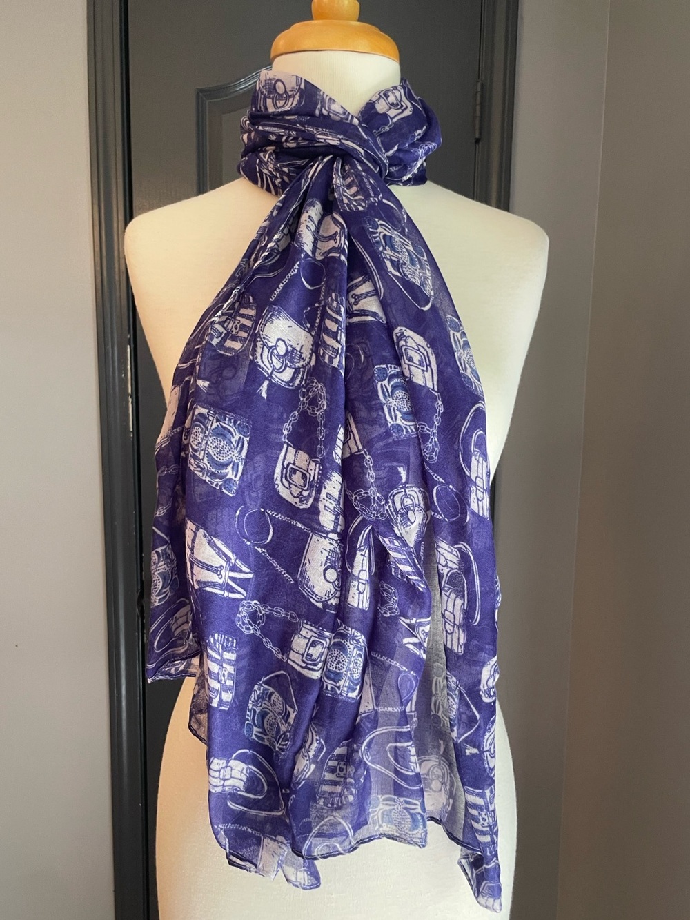 The Limited Y2K Blue Purse Printed Lightweight Scarf